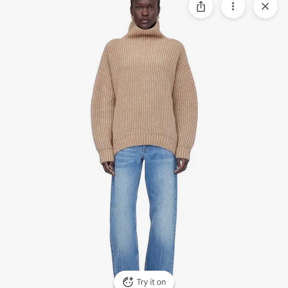 Anine Bing Camel Turtleneck Sweater